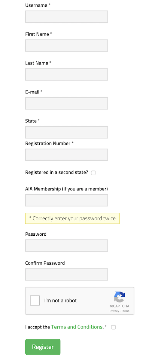 aia continuing education registration page